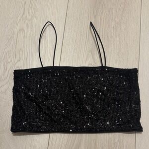 H&M Black Sparkly Tube Top